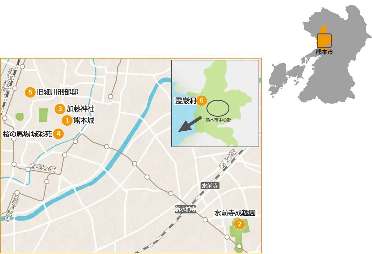 熊本市 観光地図